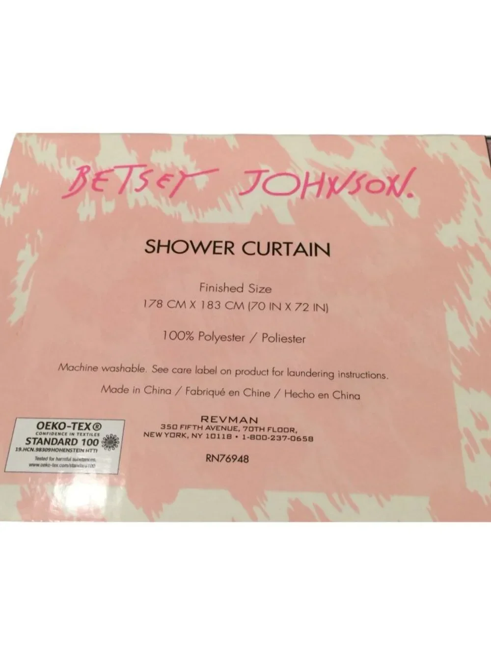 Betsey Johnson WITCHY WAYS Pink Microfiber Fabric Shower Curtain